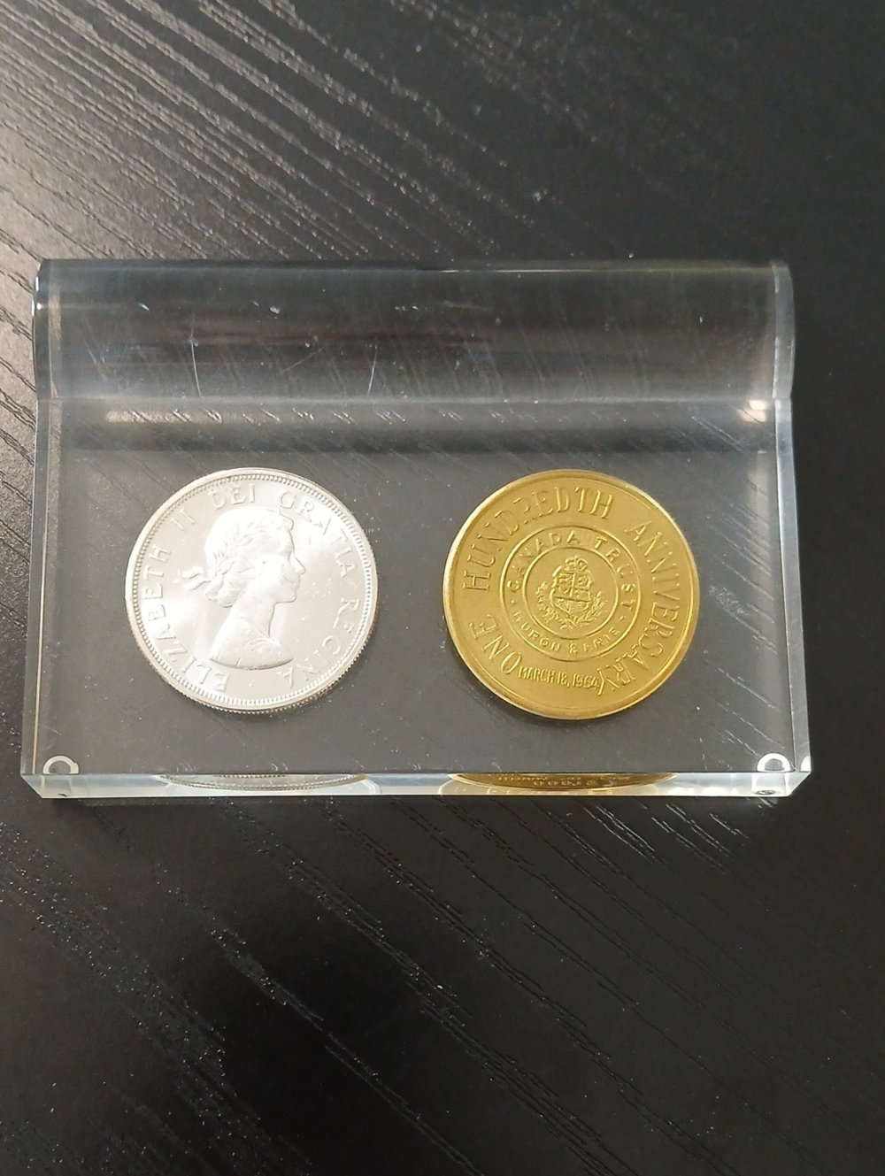 🩶Canada Trust Commemorative Coin Set Acrylic 1964 Silver Dollar